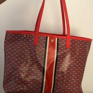 Tory Burch Gemini Link Canvas Tote ORANGE